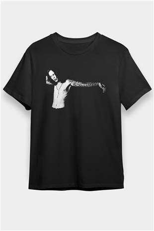 Ville Valo Baskılı Unisex Siyah Tişört - Tshirt