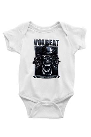 Volbeat Baskılı Beyaz Unisex Bebek Body - Zıbın
