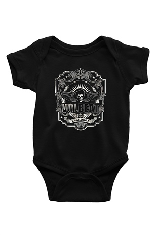Volbeat Baskılı Siyah Bebek Body - Zıbın