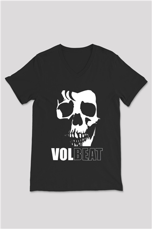 Volbeat Siyah Unisex V Yaka Tişört T-Shirt