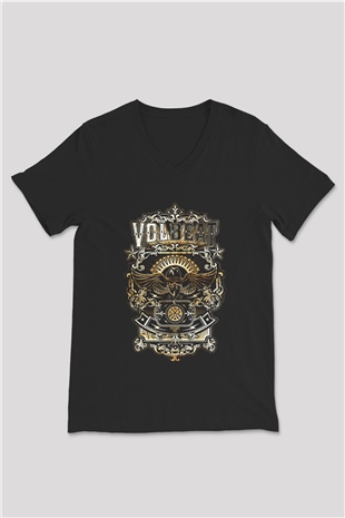 Volbeat Siyah Unisex V Yaka Tişört T-Shirt
