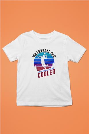 Voleybol Baskılı Unisex Beyaz Çocuk Tişört - Tshirt