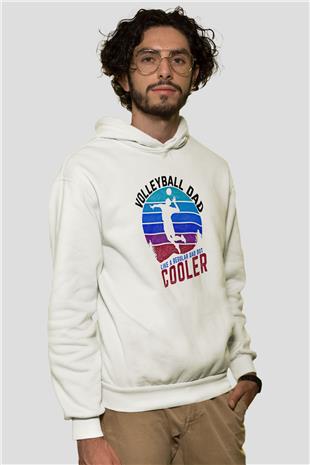 Voleybol Baskılı Unisex Ekru Hoodie