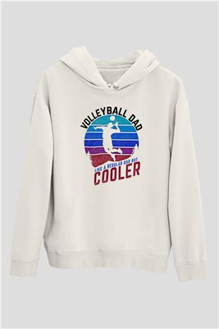 Voleybol Baskılı Unisex Ekru Hoodie