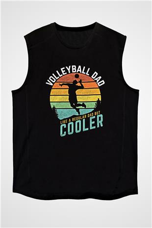 Voleybol - Volleyball Baskılı Unisex Siyah Kolsuz Tişört