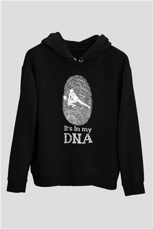 Voleybol - Volleyball Baskılı Unisex Siyah Kapüşonlu Sweatshirt