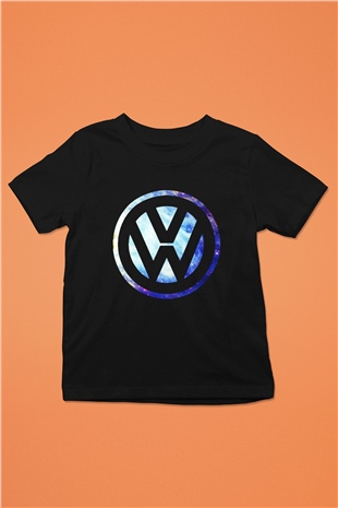 Volkswagen Baskılı Siyah Unisex Çocuk Tişört