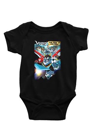 Voltron Baskılı Siyah Bebek Body - Zıbın