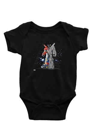 Voltron Baskılı Siyah Bebek Body - Zıbın