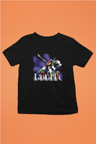 Voltron Baskılı Siyah Unisex Çocuk Tişört
