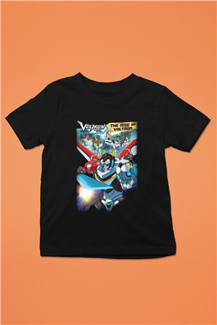 Voltron Baskılı Siyah Unisex Çocuk Tişört