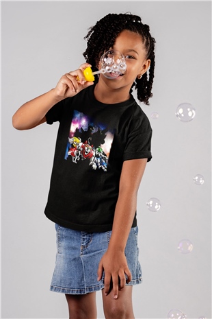 Voltron Baskılı Siyah Unisex Çocuk Tişört