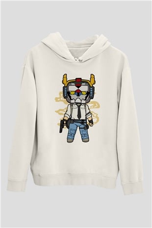 Voltron Pub-G Baskılı Unisex Beyaz Hoodie