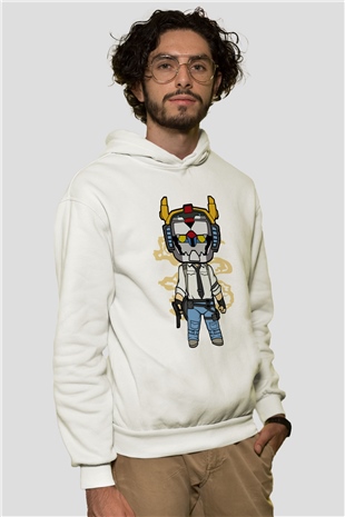 Voltron Pub-G Baskılı Unisex Beyaz Hoodie