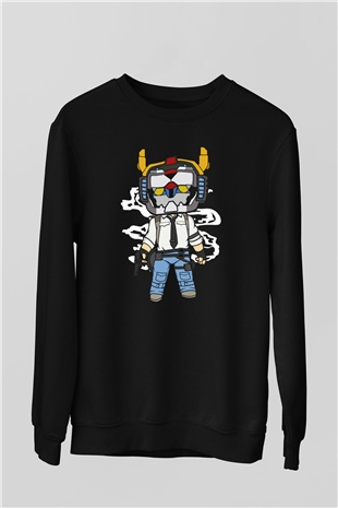 Voltron Pub-G Baskılı Unisex Siyah Sweatshirt