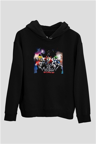 Voltron Siyah Unisex Kapüşonlu Sweatshirt