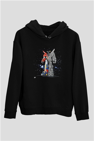 Voltron Siyah Unisex Kapüşonlu Sweatshirt