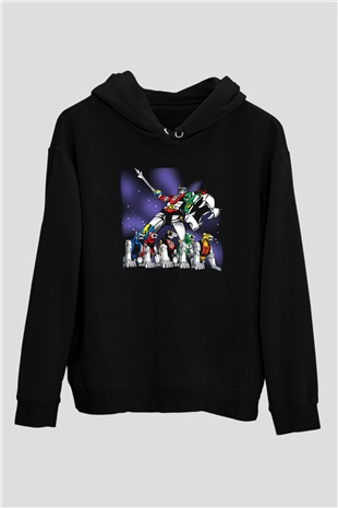 Voltron Siyah Unisex Kapüşonlu Sweatshirt