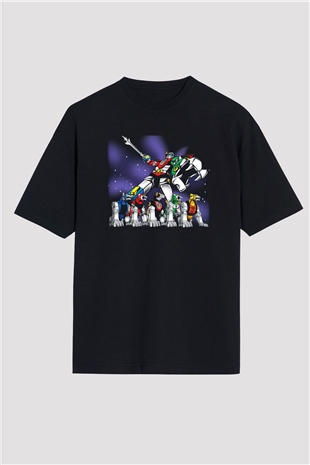 Voltron Siyah Unisex Oversize Tişört