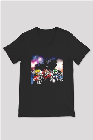 Voltron Siyah Unisex V Yaka Tişört