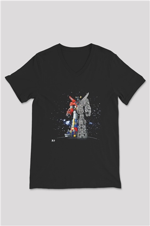 Voltron Siyah Unisex V Yaka Tişört