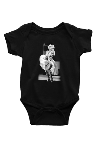 Vücut geliştirme Baskılı Siyah Bebek Body - Zıbın