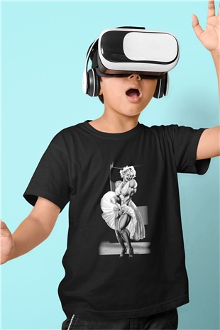 Vücut geliştirme Baskılı Siyah Unisex Çocuk Tişört