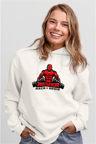 Vücut geliştirme Beyaz Unisex Hoodie