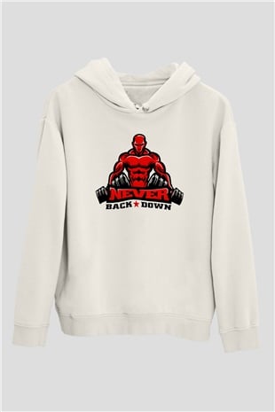 Vücut geliştirme Beyaz Unisex Hoodie