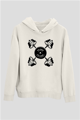 Vücut geliştirme Beyaz Unisex Hoodie