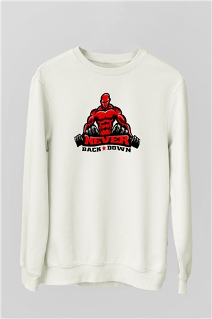 Vücut geliştirme Beyaz Unisex Sweatshirt