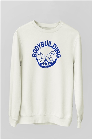 Vücut geliştirme Beyaz Unisex Sweatshirt