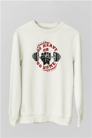 Vücut geliştirme Beyaz Unisex Sweatshirt