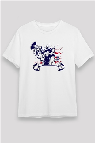 Vücut geliştirme Beyaz Unisex Tişört T-Shirt - TişörtFabrikası