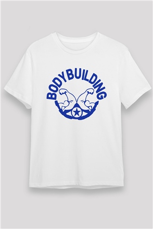 Vücut geliştirme Beyaz Unisex Tişört T-Shirt - TişörtFabrikası