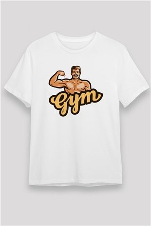 Vücut geliştirme Beyaz Unisex Tişört T-Shirt - TişörtFabrikası
