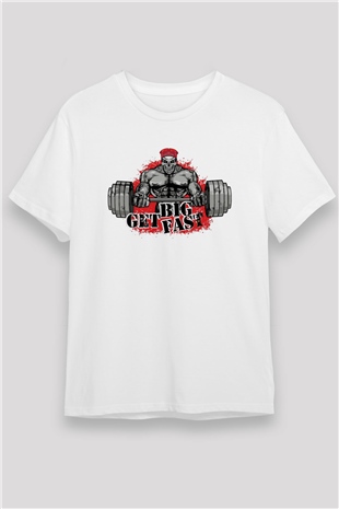 Vücut geliştirme Beyaz Unisex Tişört T-Shirt - TişörtFabrikası