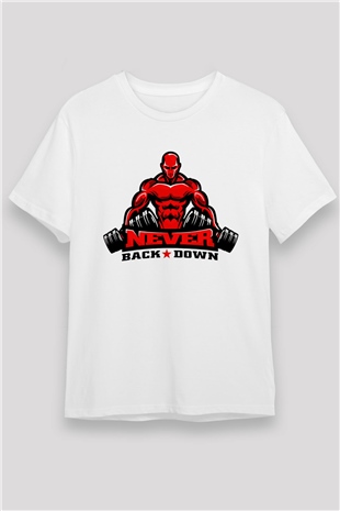 Vücut geliştirme Beyaz Unisex Tişört T-Shirt - TişörtFabrikası