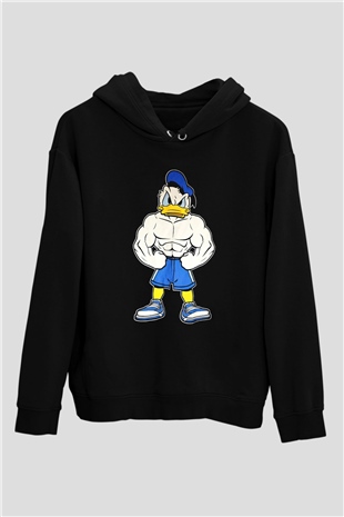 Vücut geliştirme Siyah Unisex Hoodie
