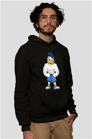 Vücut geliştirme Siyah Unisex Hoodie