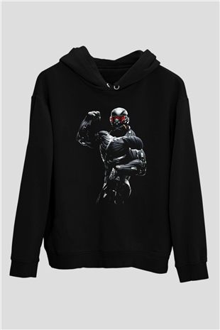 Vücut geliştirme Siyah Unisex Kapüşonlu Sweatshirt