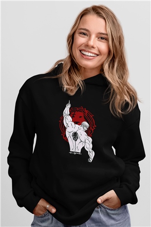 Vücut geliştirme Siyah Unisex Kapüşonlu Sweatshirt