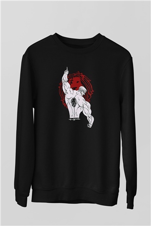 Vücut geliştirme Siyah Unisex Sweatshirt