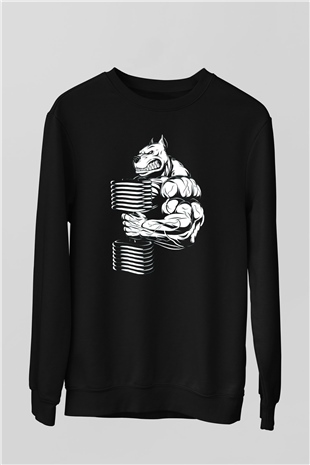 Vücut geliştirme Siyah Unisex Sweatshirt