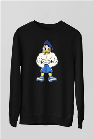 Vücut geliştirme Siyah Unisex Sweatshirt