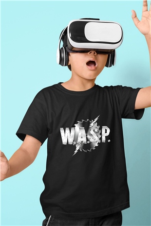 W.A.S.P Baskılı Siyah Unisex Çocuk Tişört