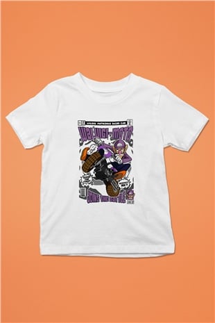 Waluigi-Moto Baskılı Unisex Beyaz Çocuk Tişört
