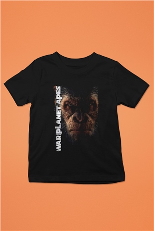 War for the Planet of the Apes Maymunlar Cehennemi Siyah Unisex Çocuk Tişört