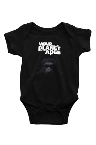 War for the Planet of the Apes Maymunlar Cehennemi Siyah Bebek Body - Zıbın