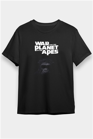 War for the Planet of the Apes Maymunlar Cehennemi Siyah Unisex Tişört T-Shirt